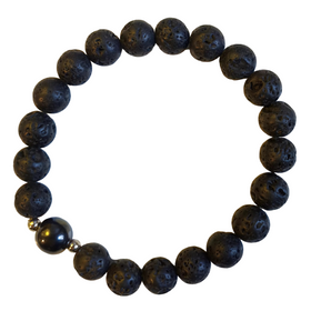 Lavas un hematīta rokassprādze