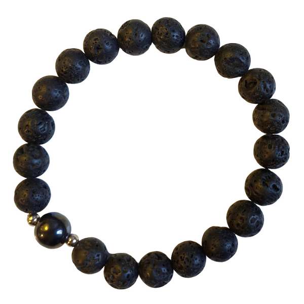 Lavas un hematīta rokassprādze