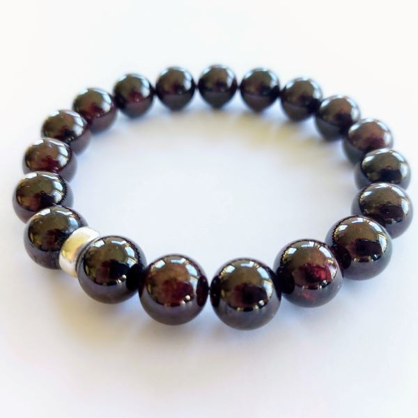 Garnet and sterling silver bracelet